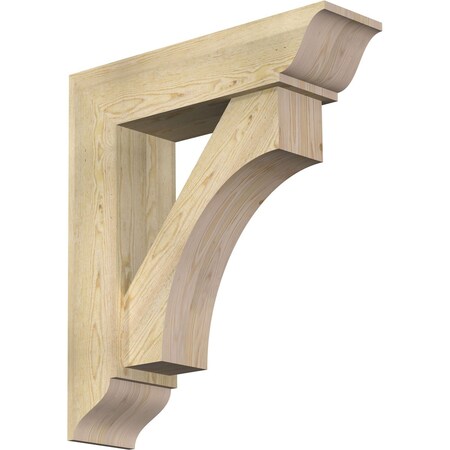 Ekena Millwork Westlake Traditional Rough Sawn Bracket w/ Offset Brace, Douglas Fir, 8"W x 30"D x 34"H BKT0806X30X34WTL01RDF